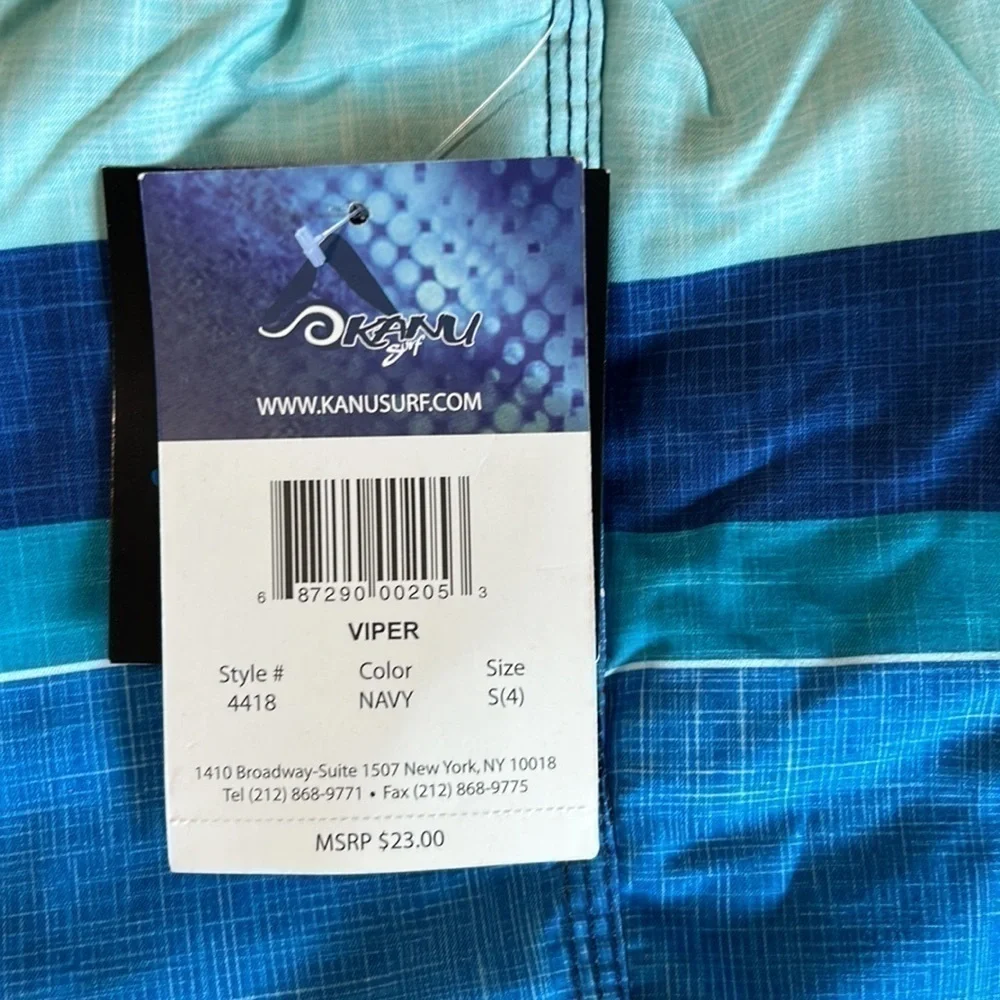 Kanu Viper Boys Navy Striped Swimsuit With Built-in Underwear
